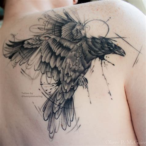 raven tattoo on back|Raven Tattoo